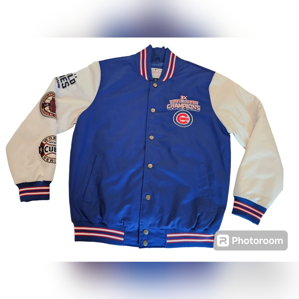 G3 Carl Banks commemorative changup varsity jacket Chicago Cubs sz L new